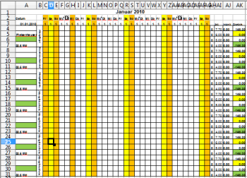 Dienstplan für Excel 2003 und Excel 2007