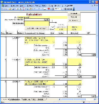 Excel Zuschlagskalkulation im Handwerk