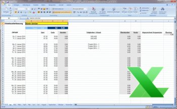 Kostenlose Arbeitszeiterfassung 2022 Excel-Vorlage