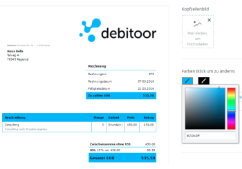 Bild zu Debitoor - Rechnungen online erstellen und verwalten